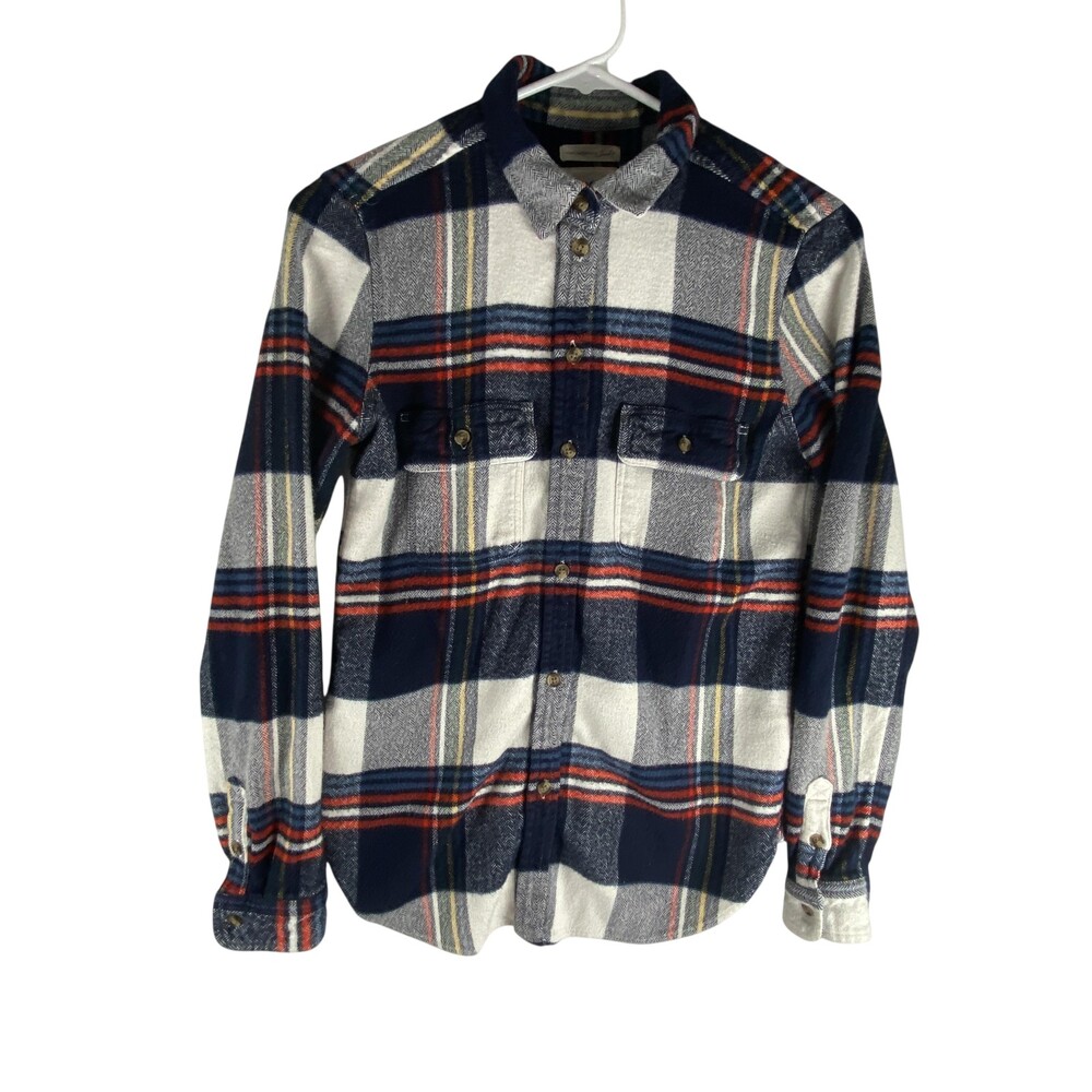 American Eagle Outfitters Shirt Women Small Blue Plaid Flannel Ahh-Mazingly Soft